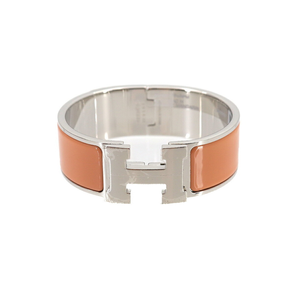 Hermes Clic Clac H GM Bangle Orange Mandarin Silver